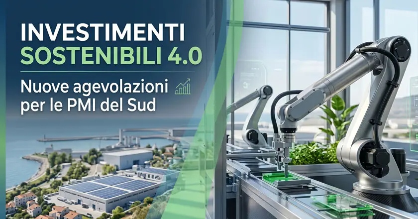Non rischiare di sbagliare, affidati ai professionisti di Gruppo ABT. Contattaci su WhatsApp o tramite il nostro form! investimenti-sostenibili-4-0-nuove-agevolazioni-per-le-pmi-del-sud-italia